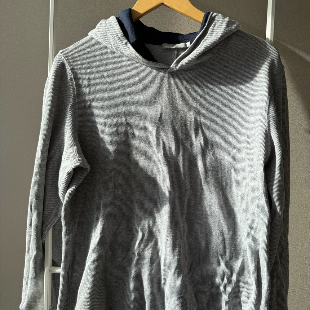 Vince Two-Tone Gray Hooded Sweatshirt